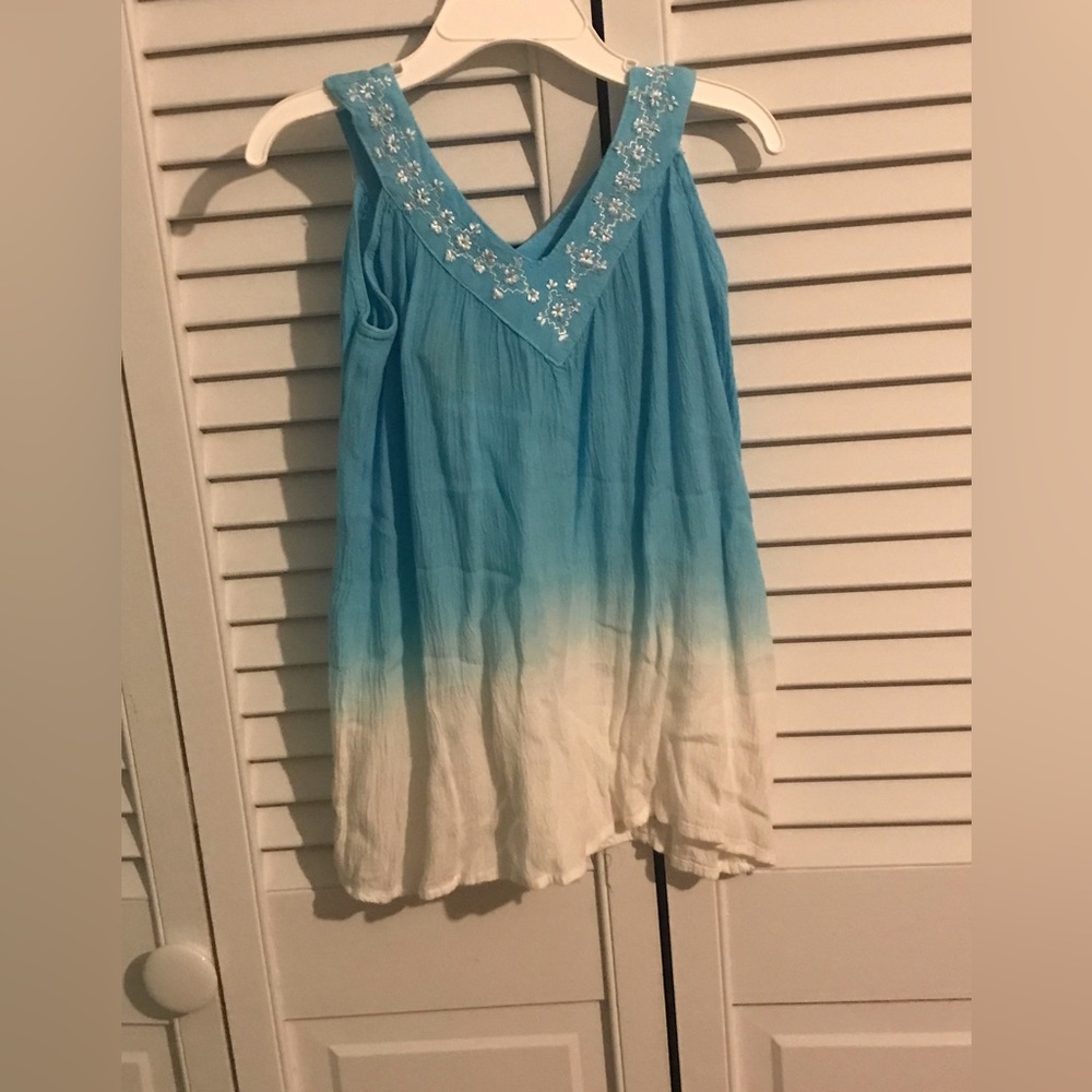 Blue and white bathing suit cover up 3T
